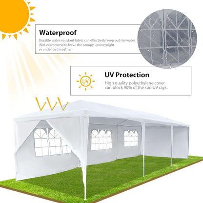 3x9m Garden Gazebo With 5 Side Panels