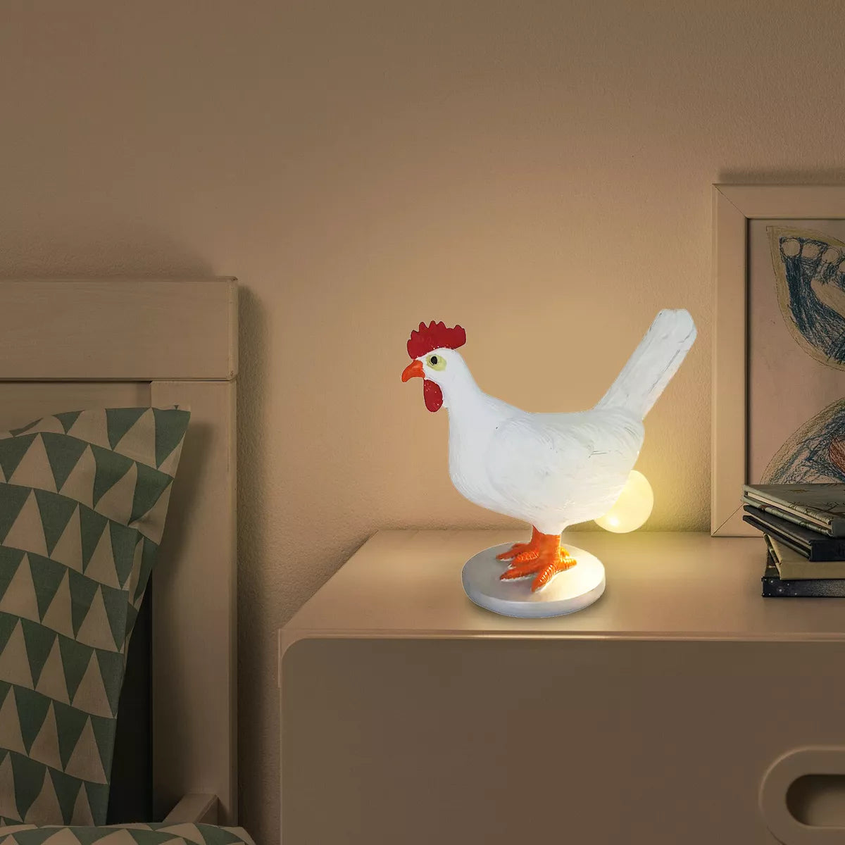 USB Chicken Desk Lamp Simulation Resin Hens Lay Eggs Lamps Funny Home Decoration