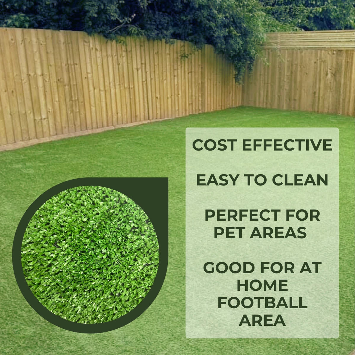 Budget Artificial Grass 7mm Value Fake Lawn Astro Turf