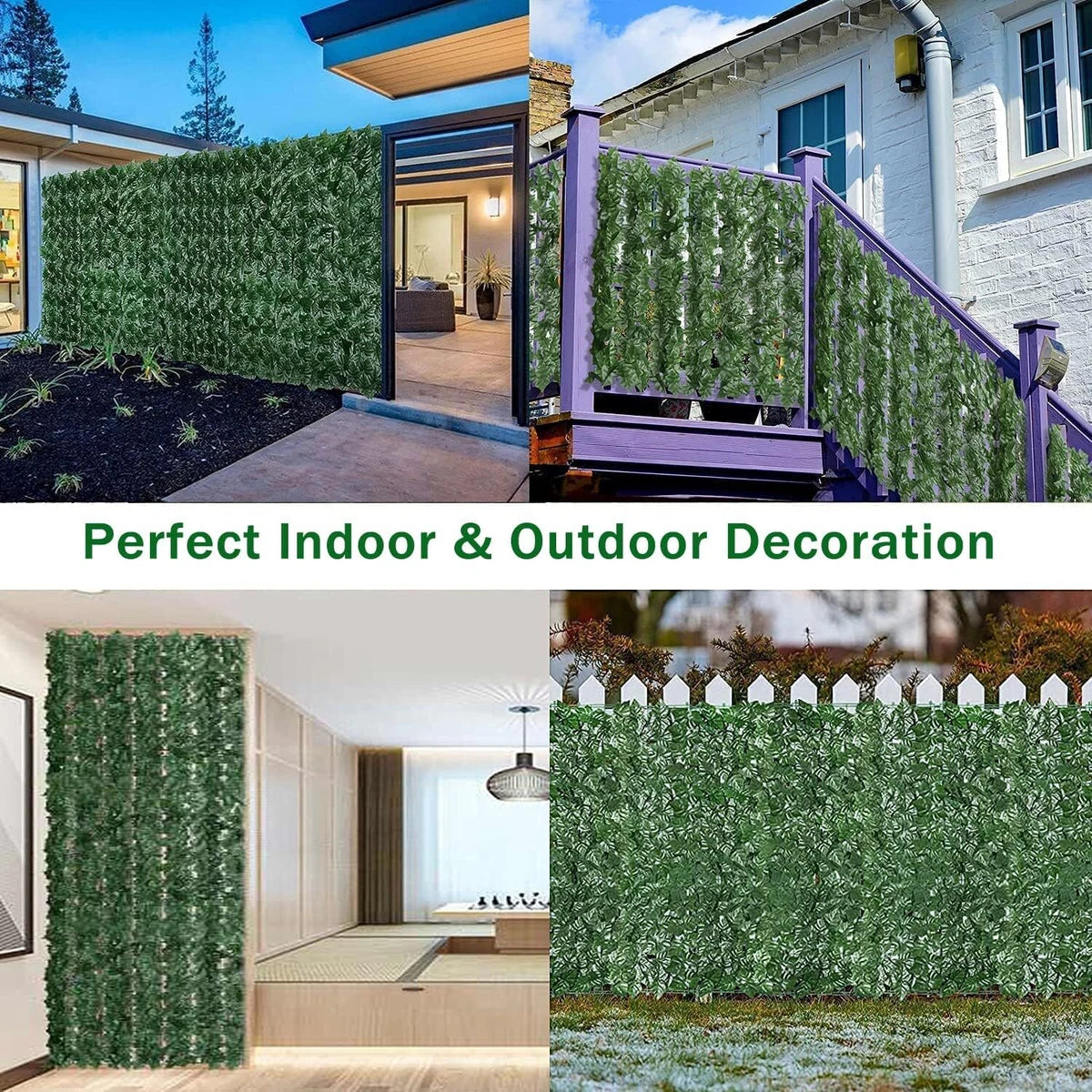 2x3m Artificial Hedge Fake Ivy Leaf Garden Fence Privacy Screening Roll Wall Panel