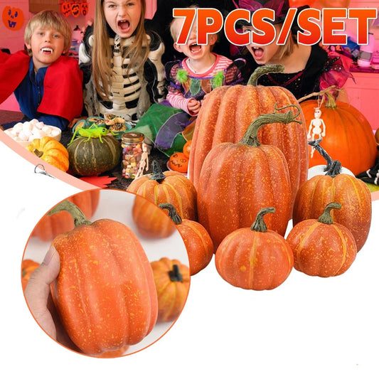 7PCS Large Artificial Foam Pumpkin Simulation Props  Halloween Decorations Party