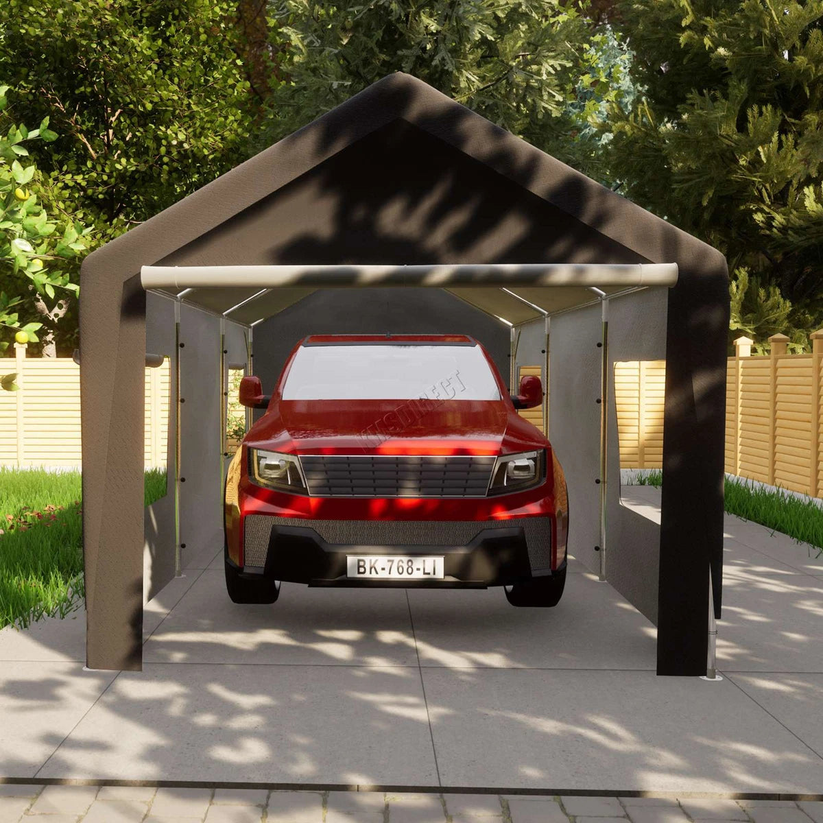 Carport 10x20ft Car Canopy Garage UV-Proof Waterproof SUV Dark Heavy Duty Grey