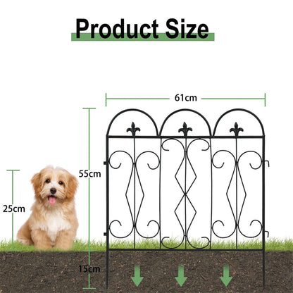 5 Garden Fence Panels Pet Animal Barrier Fence Dog Rabbits Defense Ground Border