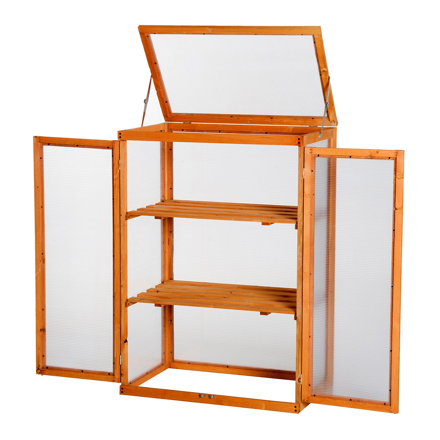 3 Tier Wooden Greenhouse Cold Frame Garden Flower Planting Box Growhouse