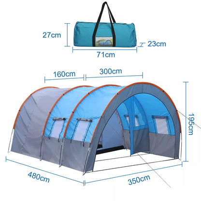 Large Tunnel Tent 8-10 Person Huge Family Tent House for Outdoor Camping Party