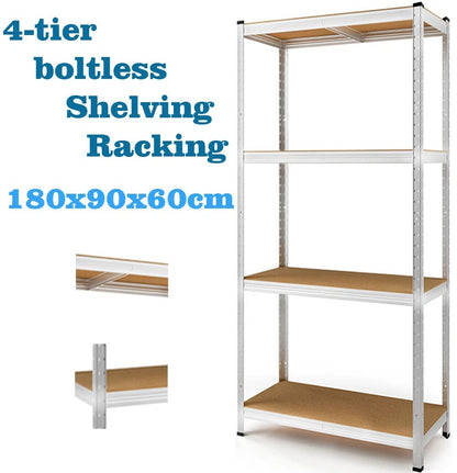 4 Tier Racking Shelf Heavy Duty 180x90x60cm Garage Shelving Storage Shelves Unit