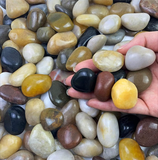 10LB Mixed Color River Rocks for Garden - Decorative Pebbles for Landscaping Vase