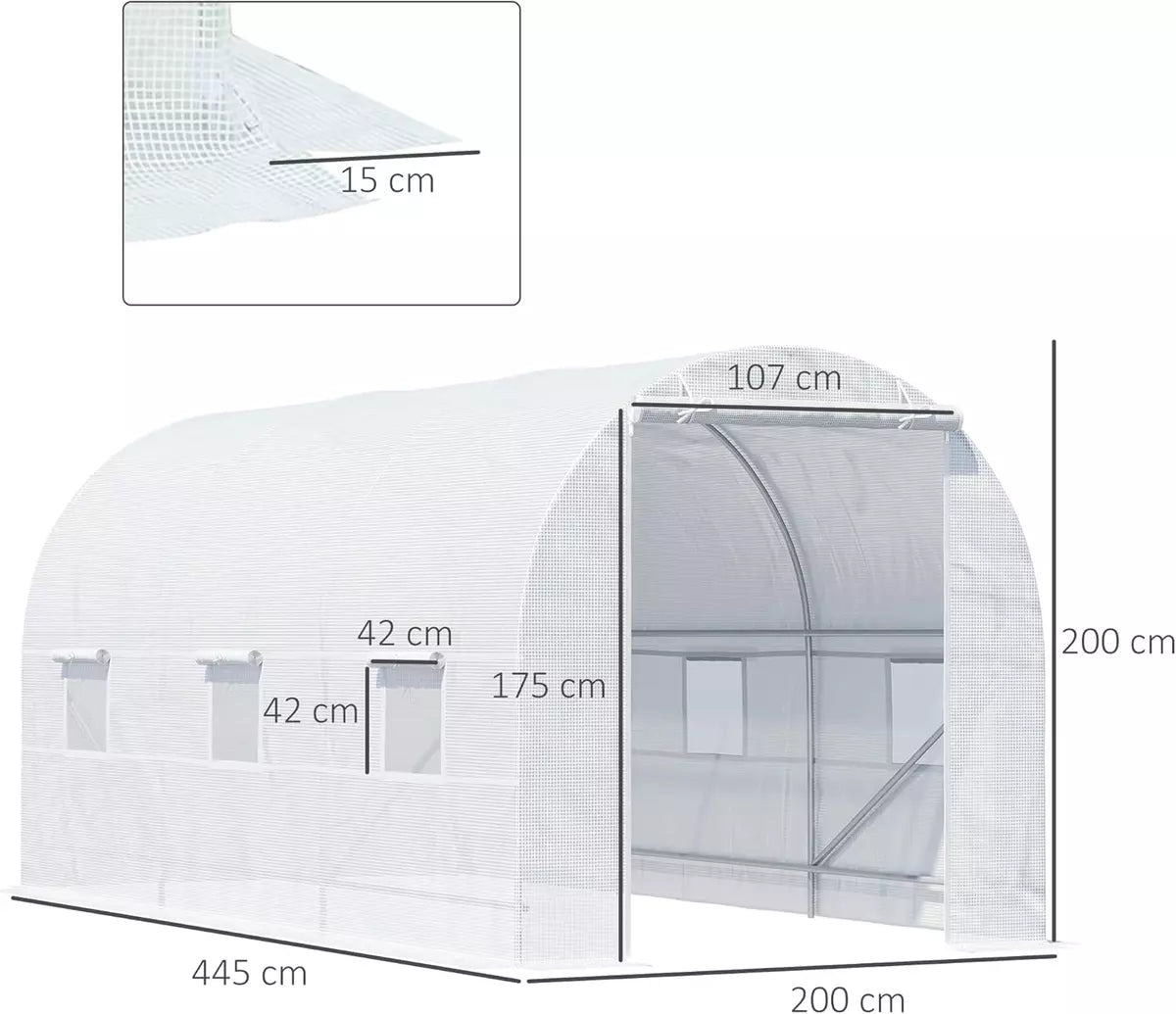 4 X 3 X 2 M Polytunnel Greenhouse Pollytunnel Tent Steel Frame Green