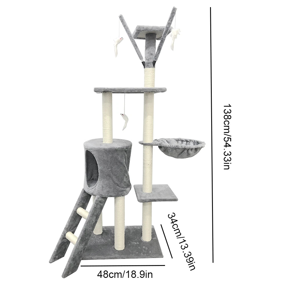 Large Cat Tree Multilevel Climbing Tower Kitten Scratching Post Activity Centre