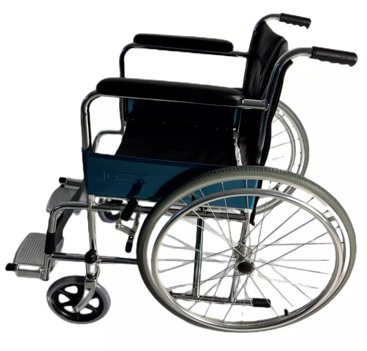 Self Propel Lightweight Folding Steel Wheelchair Transit Travel