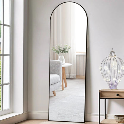 Large Arch Mirror Full Length, Big Arched Metal Standing Full Body Floor Mirror