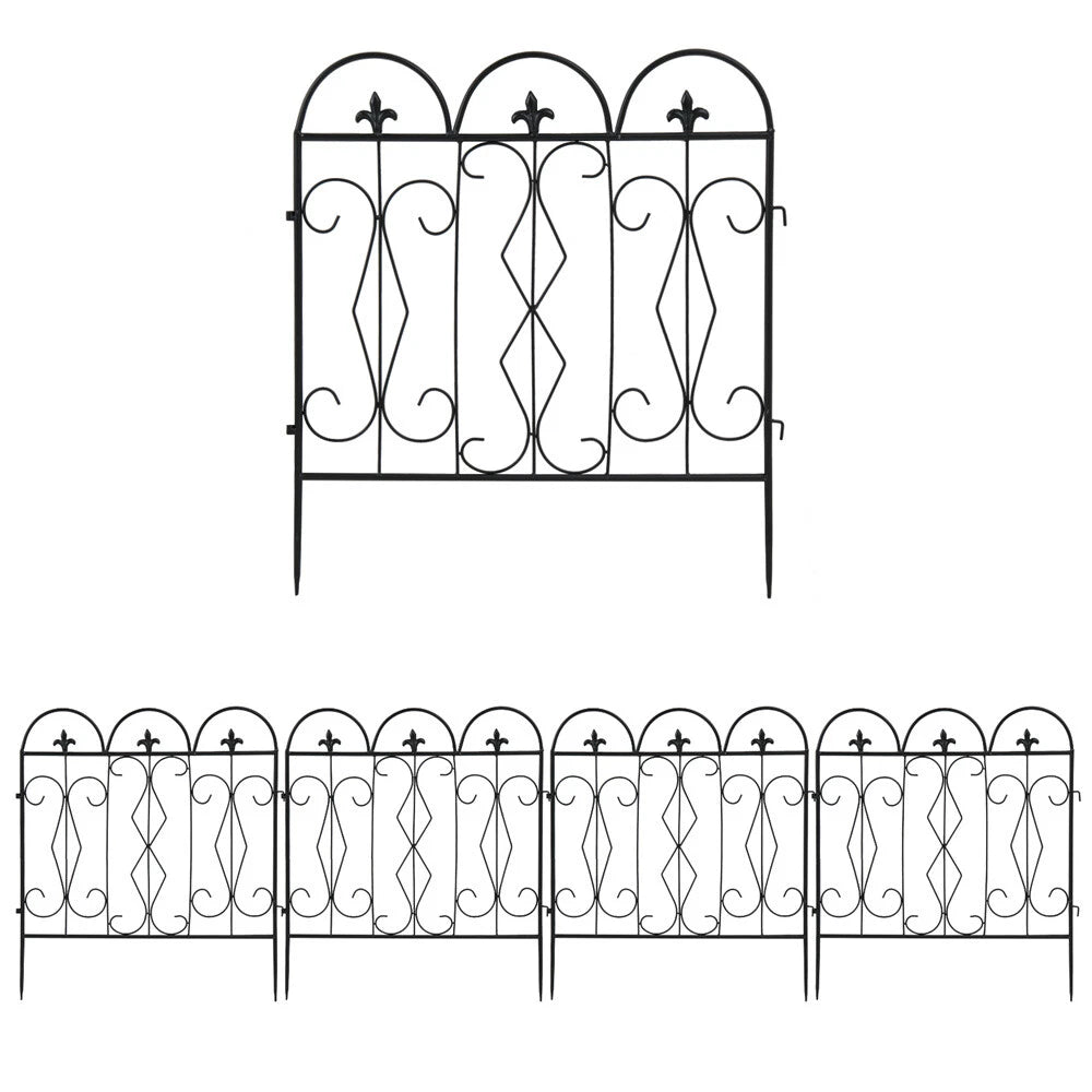 5 Garden Fence Panels Pet Animal Barrier Fence Dog Rabbits Defense Ground Border