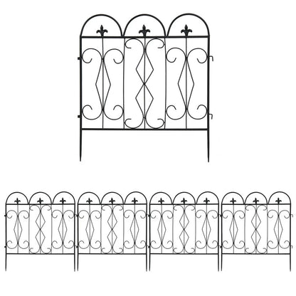 5 Garden Fence Panels Pet Animal Barrier Fence Dog Rabbits Defense Ground Border