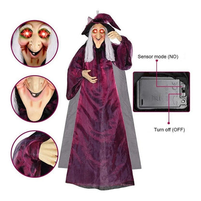 Halloween Life Size Talking Witch Scary Decor Animated Spooky Animatronic Witch
