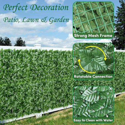 Artificial Hedge Fake Ivy Leaf Garden Fence Privacy Screening Roll Wall Panel 18x2m