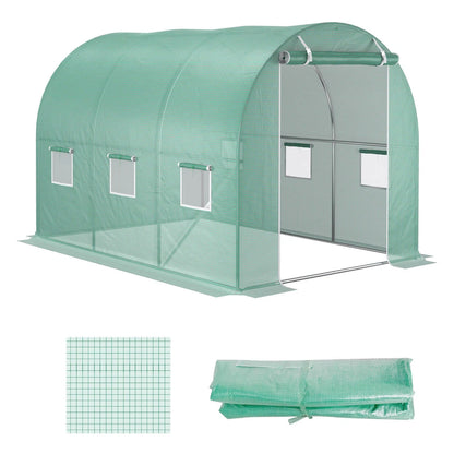 Replacement Cover Only Polytunnel Greenhouse Pollytunnel Gardening Door Windows 3x2x2m