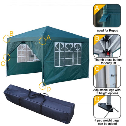 3X3m Pop Up Gazebo Garden Outdoor Patio Wedding Party Marquee Canopy Tent UK