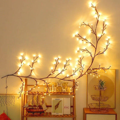 144LED Wall Tree  Willow Vine Lights Bendable Branch Fairy Lighting for Christmas gifts