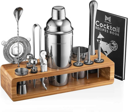 Cocktail Shaker Set 23 pc Professional Bartender Kit Gift Box