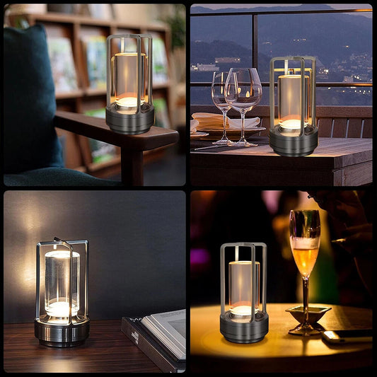 Modern LED Table Lamp USB Rechargeable Lamp Dimmable Bar Night Light CordlessP