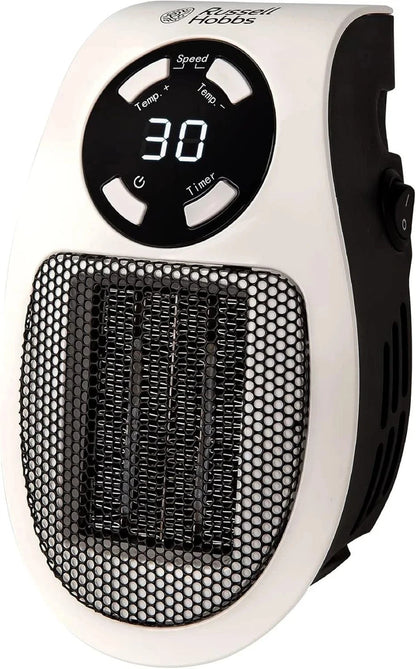 Electric Heater 500W Plug-In Wall Portable, 2 Fan Speeds