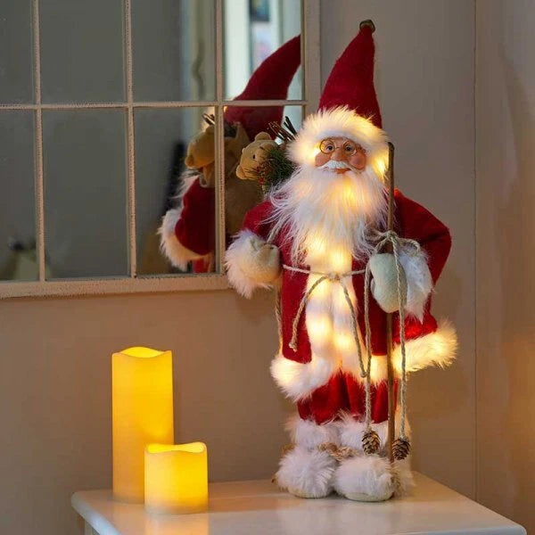 Christmas Santa Claus Decoration Standing Light Up LED Figure Xmas Red Novelty