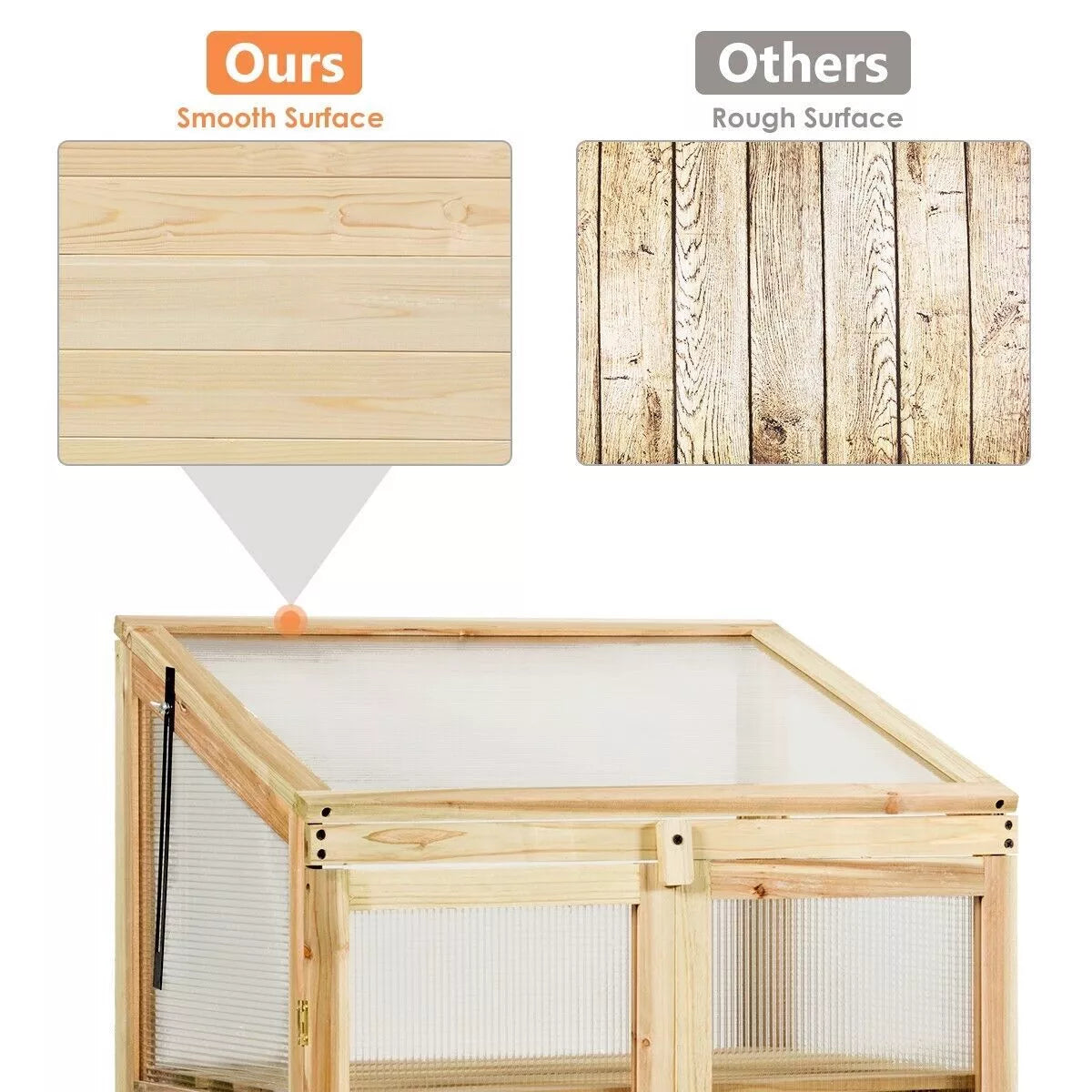 Mini Wooden Cold Frame Greenhouse Outdoor 3-Tier Raised Flower Planter Shelf