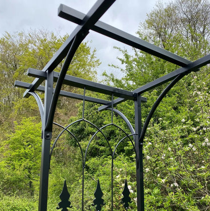 Metal Garden Arbour Style Arch  Design with Ground Spikes