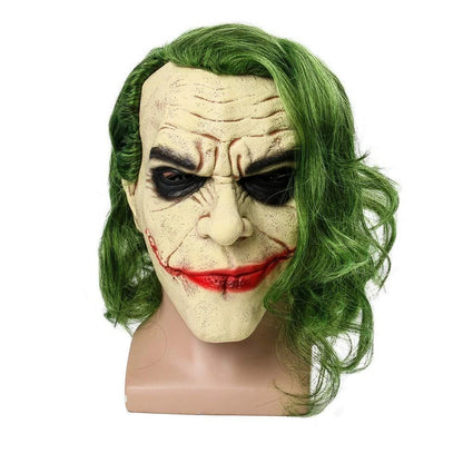 Halloween Costume Props Party Cosplay Scary Joker Full Head Latex Mask with Wig