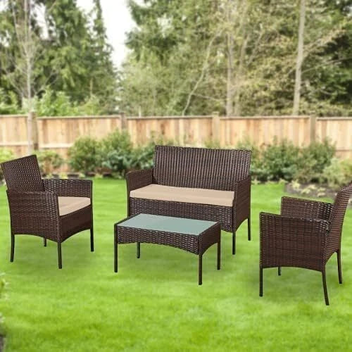 4pcs Rattan Outdoor Garden Furniture Sofa Set