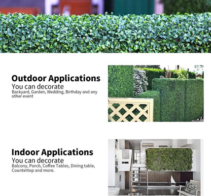 25X Artificial Plant Fence Greenery Wall Hedge Grass Mat Foliage Screen Panels UK