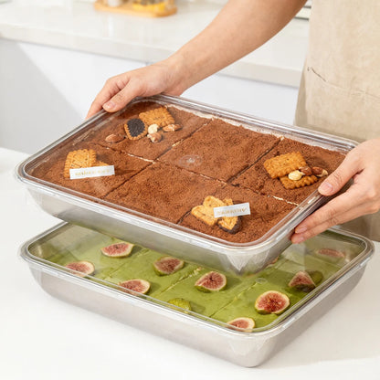 4x Large Food Storage Box Container Fresh-Keeping Box Stainless Steel With Lids