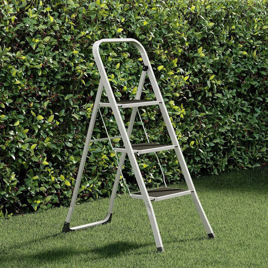 NEW! Foldable 3 Step Ladder Stepladder Non Slip Tread Safety Steel