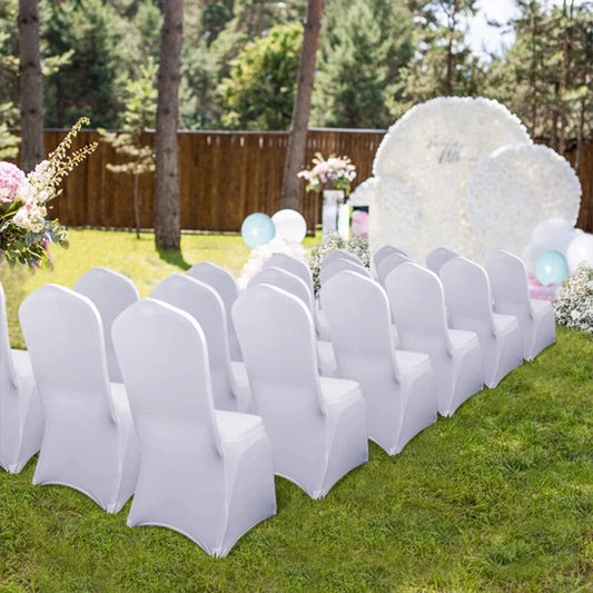10/50/100x Chair Covers Dining Spandex Slip Seat Cover Wedding Flat Anniversary