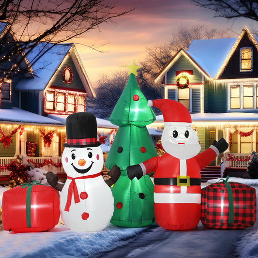 Christmas Inflatable Santa Snowman Tree Outdoor Decor LED Light Holiday Blow Up