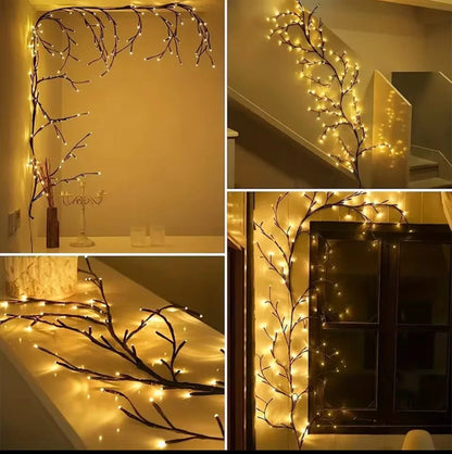 144LED Wall Tree  Willow Vine Lights Bendable Branch Fairy Lighting for Christmas gifts