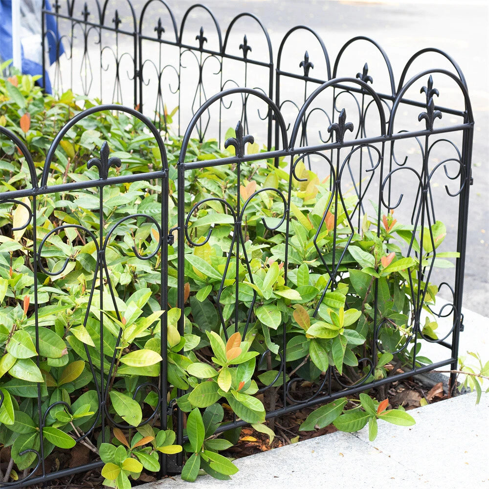 5 Garden Fence Panels Pet Animal Barrier Fence Dog Rabbits Defense Ground Border