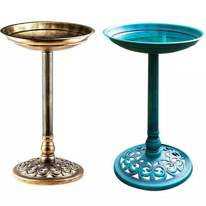 Outdoor Patio Garden Bird Bath Traditional Ornament Pedestal Birds Water Bowl