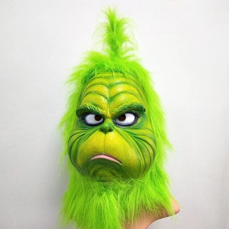 UK The Grinch Latex Mask Adults Costume Cosplay Christmas Fancy Dress Outfits
