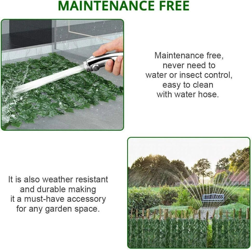 2x3m Artificial Hedge Fake Ivy Leaf Garden Fence Privacy Screening Roll Wall Panel