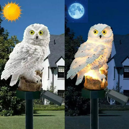 Owl LED Solar Powered Garden Light Outdoor Ornament Lawn Waterproof Statue Lamp