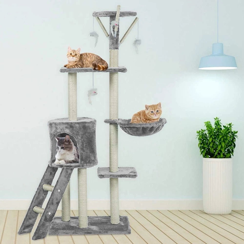 Large Cat Tree Multilevel Climbing Tower Kitten Scratching Post Activity Centre