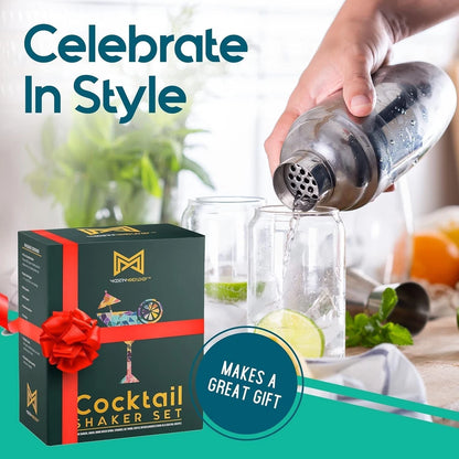 Cocktail Shaker Set 23 pc Professional Bartender Kit Gift Box