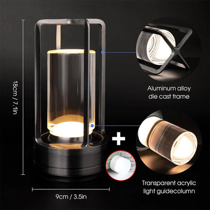 Modern LED Table Lamp USB Rechargeable Lamp Dimmable Bar Night Light CordlessP