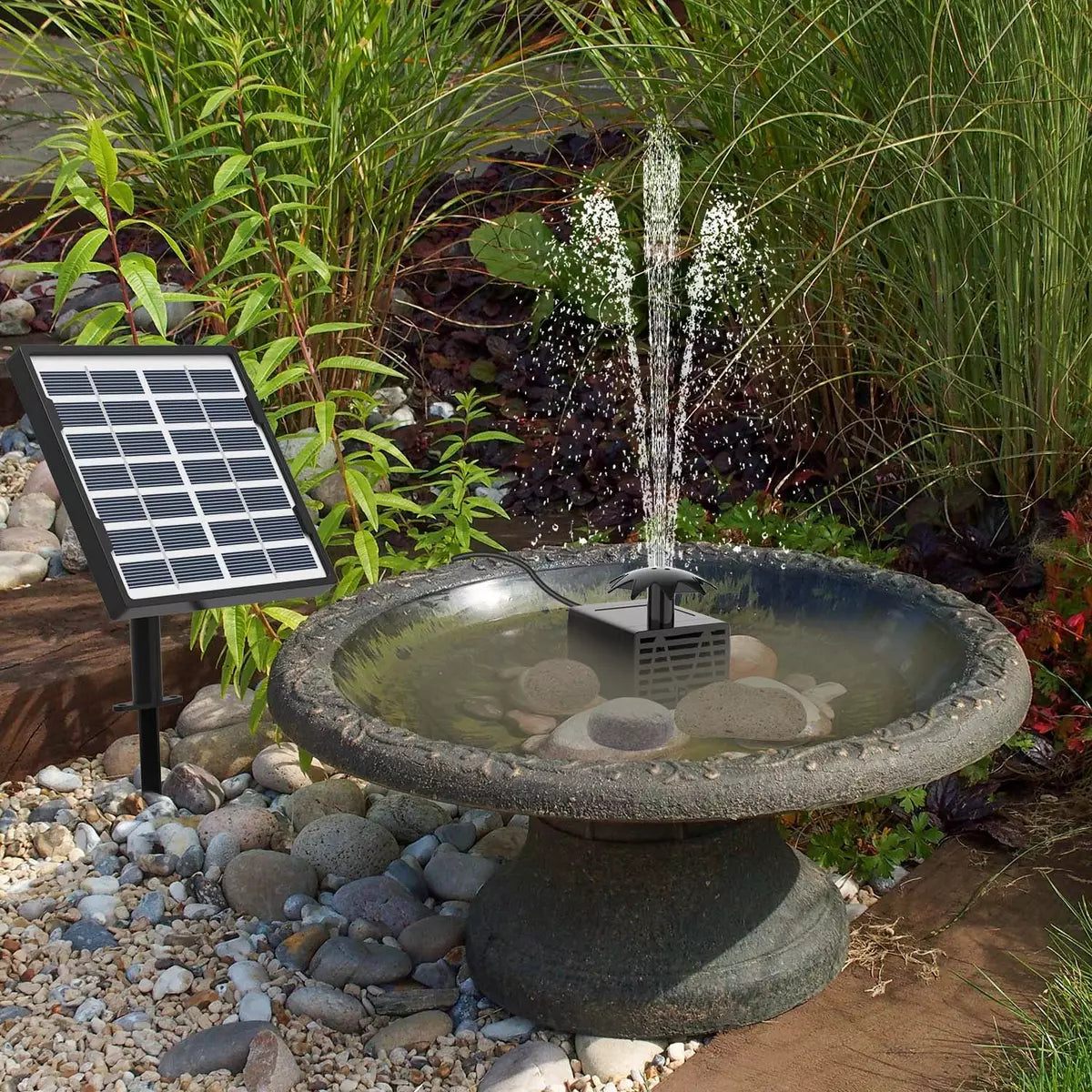 Solar Panel Powered Water Feature Pump Garden Pool Pond Aquarium Fountain Decor