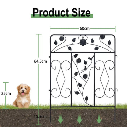 5x Metal Garden Fence Panels Vertical Rails Pet Dog Kennel Fence Barrier Walkway