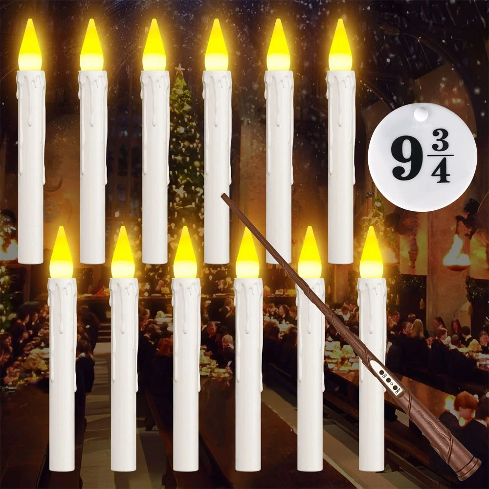 12x Magic Floating Candles Lights with Wand & Remote for Christmas