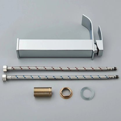 Tall Cloakroom Waterfall Basin Mixer Tap Mono Tall Bathroom Sink Tap Chrome + Fixings