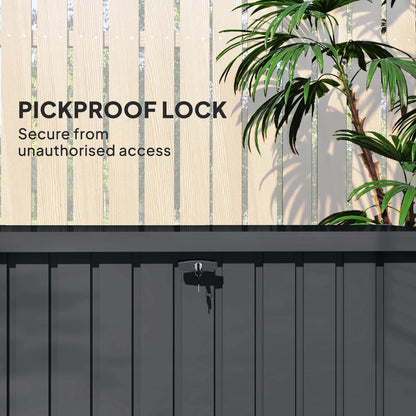 400L Waterproof Metal Outdoor Storage Box with Lock and Keys