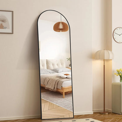Large Arch Mirror Full Length, Big Arched Metal Standing Full Body Floor Mirror